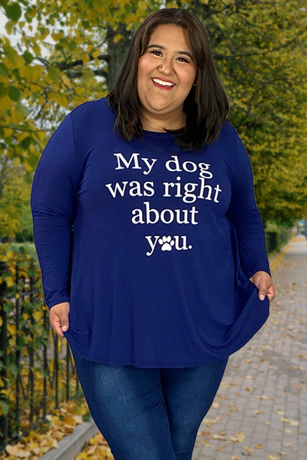 59 OR 27 GT-B {Dog's Right} Blue "My Dog Was Right" Top ***SALE***CURVY BRAND EXTENDED PLUS SIZE 3X 4X 5X 6X
