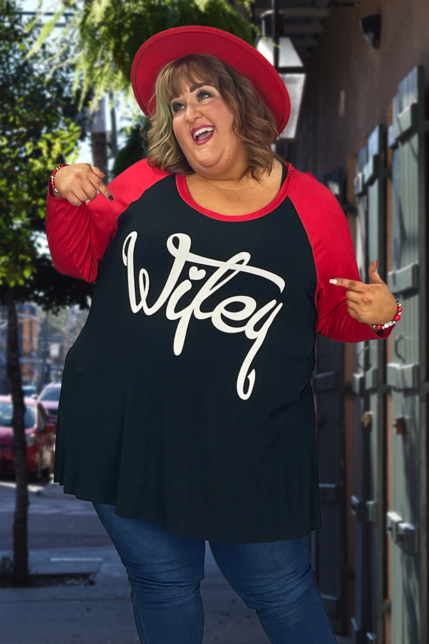 17 GT-L {Wifey For Lifey} ***SALE***Red/Black CURVY BRAND Graphic Tee EXTENDED PLUS 3X 4X 5X 6X