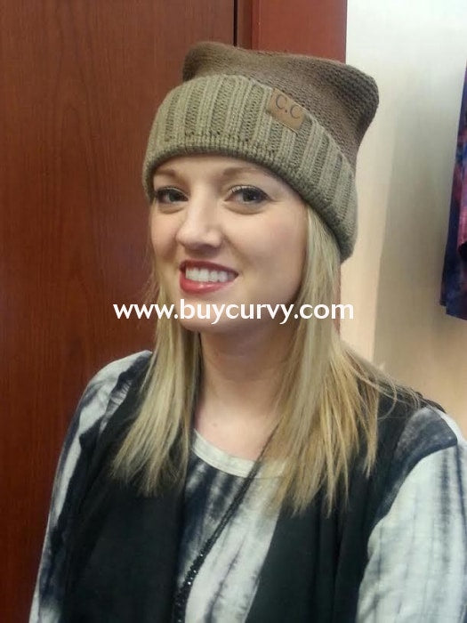 Hat-Ombre Style C.c. Beanie Brown/taupe Hats