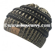 Hat-Original Style C.c. Beanie~Black/gold Metallic Hats