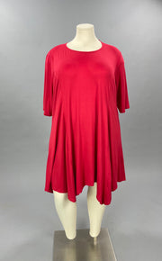 86 SQ-B {Vision of Elegance} Sale!! RED DRESS Asymmetrical Hem CURVY BRAND!! EXTENDED PLUS SIZE 3X 4X 5X 6X