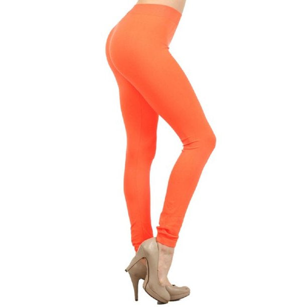 LEG-D  {Pursuit Of Comfort} Orange Full Length Leggings EXTENDED PLUS SIZE 3X/5X