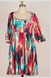 23 PSS-B {One For The Ages} Multi-Color***SALE*** Babydoll Dress PLUS SIZE 1X 2X 3X