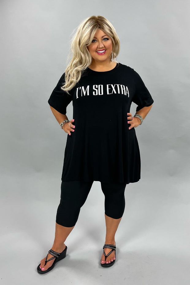 74 GT {So Extra} Black I'm So Extra Graphic Tee EXTENDED PLUS 3X 4X 5X 6X