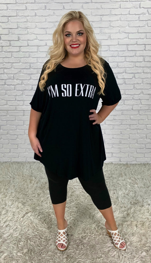 74 GT {So Extra} Black I'm So Extra Graphic Tee EXTENDED PLUS 3X 4X 5X 6X