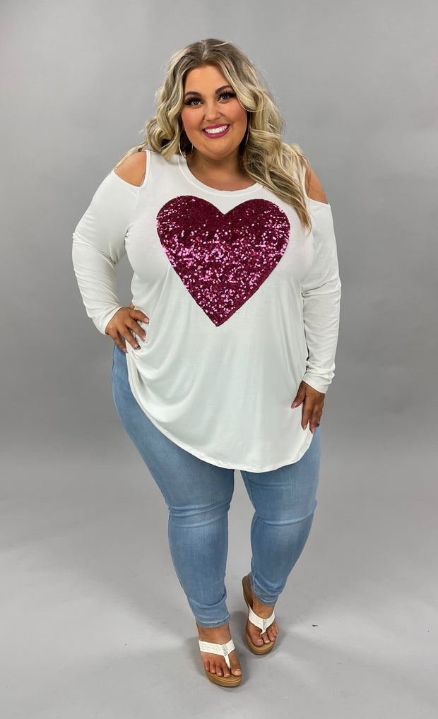95 GT-A {Be Still My Heart} Ivory Open SALE!  Shoulder Heart Top CURVY BRAND!!  EXTENDED PLUS SIZE 1X 2X 3X 4X 5X 6X