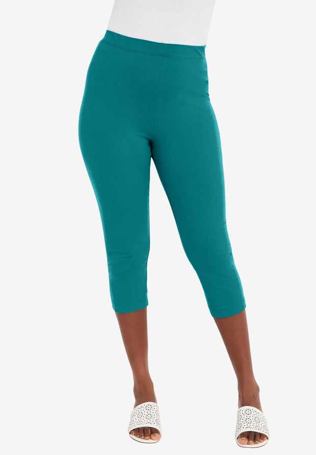 LEG-98 {Get On Up} Forest Teal Butter Soft Capri Leggings EXTENDED PLUS SIZE 3X - 5X