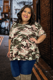 97 PSS-F {Camo For The Win} Pink Camo Top EXTENDED PLUS SIZE 3X 4X 5X