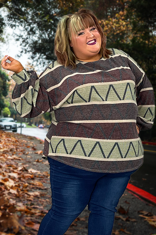 54 PLS-A {Enjoy The Wonder} Multi-Color Printed Top EXTENDED PLUS SIZE 3X 4X 5X