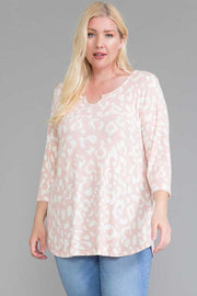 63 PQ-B {You Remind Me Of Something} Blush Leopard Top EXTENDED PLUS SIZE 4X 5X 6X***SALE***
