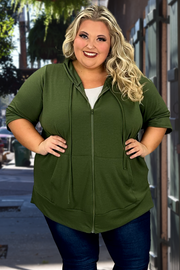 89 OT-F {Paint the Town} OLIVE ***FLASH Sale! French Terry Hoodie CURVY BRAND!!  EXTENDED PLUS SIZE 3X 4X 5X 6X