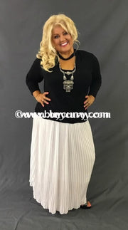 Bt-A Off-White Pleated Skirt With Wide Elastic Banded Waist Sale! Bottoms