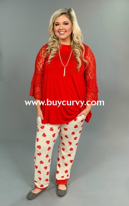 Bt-E Drawstring Lounge Pants Or Joggers With Red Hearts Sale! Bottoms