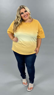 63 CP-F {Repeat After Me} MUSTARD Sale! Gradient Dye Top PLUS SIZE XL 2X 3X