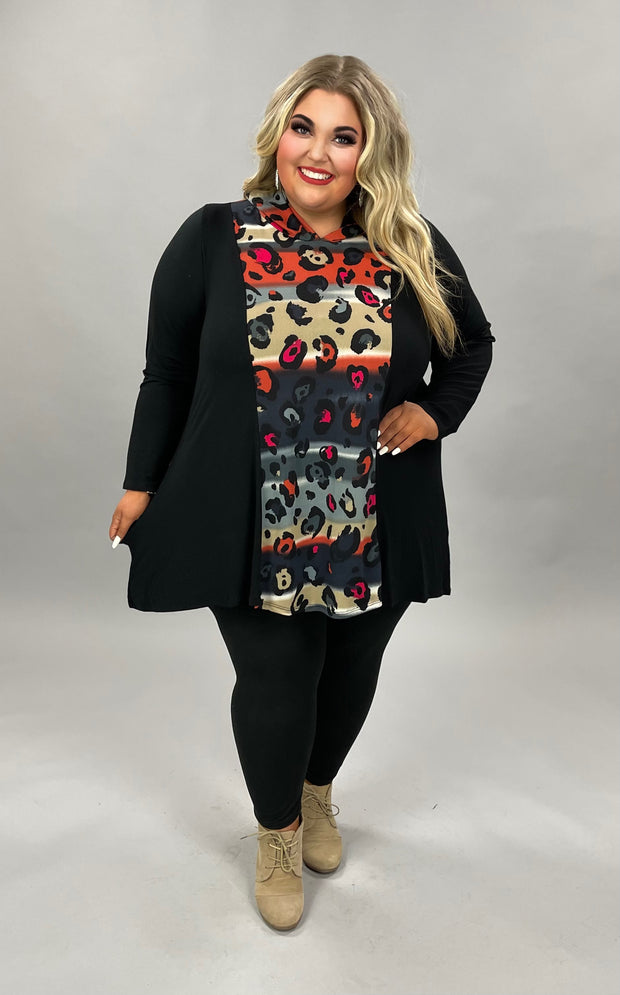59 OR 32 HD-A {Admiration} Black/Gray Animal Print Hoodie CURVY BRAND!! EXTENDED PLUS SIZE 4X 5X 6X ***FLASH SALE***