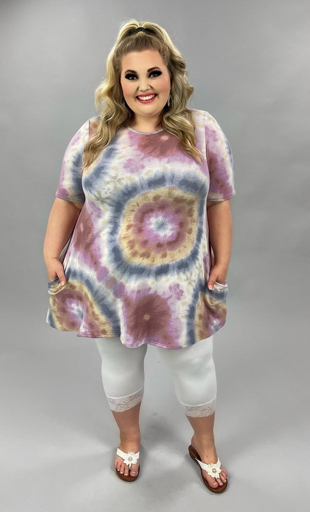 83 OR 44 PSS-B [One More Time} Blue/Multi Tie Dye Top ***SALE***EXTENDED PLUS SIZE 3X 4X 5X