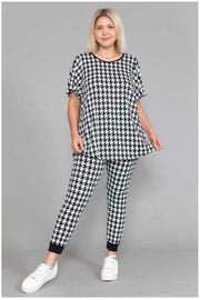 63 SET-H  {Didn't Listen}  Sale! Houndstooth Printed Lounge Wear EXTENDED PLUS SIZE 4X 5X 6X