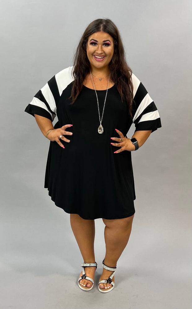 81 CP-I {Embrace Your Inner Diva} Black Tunic W/Ivory Contrast CURVY BRAND!! EXTENDED PLUS SIZE 3X 4X 5X 6X
