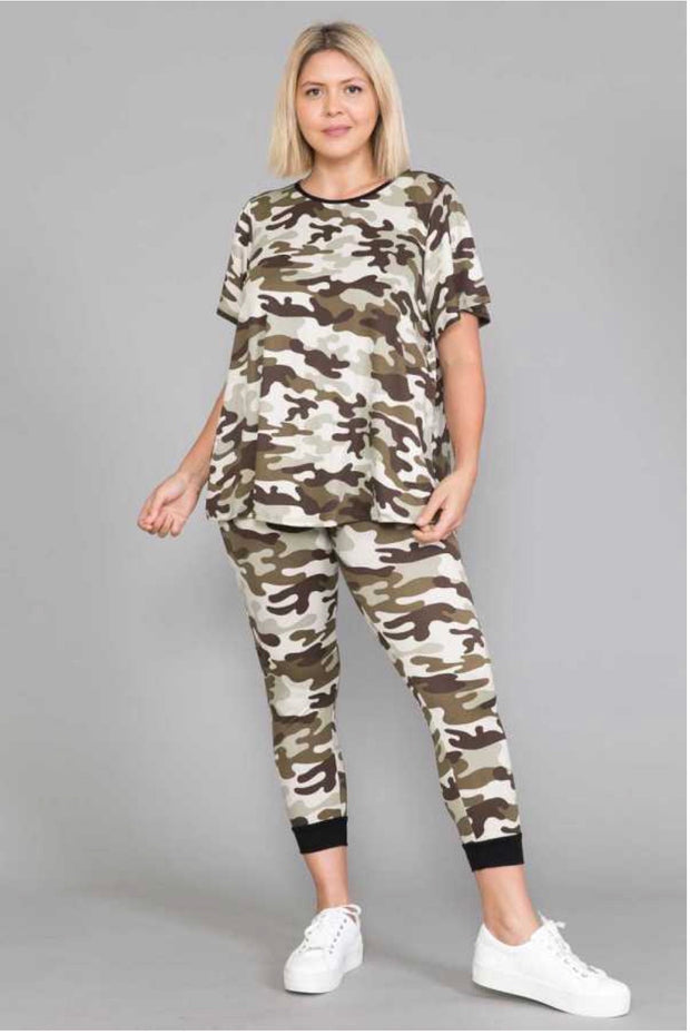 63 SET-G {Camo Fanatic} Camouflage SALE Printed Lounge Wear EXTENDED PLUS SIZE 4X 5X 6X