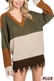 58 OR 59 CP-B {Emotional Overload} ***FLASH SALE***Olive Combo Sweater PLUS SIZE 1X 2X 3X