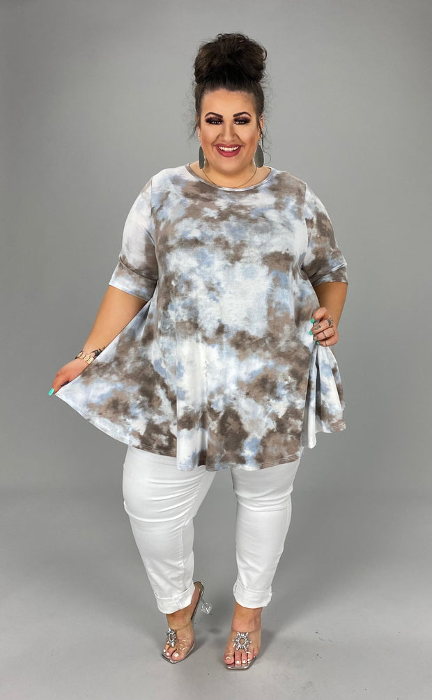 32 PSS-G {Changing My Ways} Lt. Blue Tie Dye Top EXTENDED PLUS SIZE 3X 4X 5X
