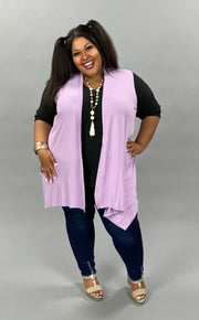 68 OT-D {Breath in & Out} SALE!! Lavender Sleeveless Cardigan PLUS SIZE 1X 2X 3X