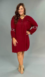 SD-V Burgundy ***FLASH SALE*** with Beaded & Embroidery Detail