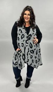 21 OR 32 OT-B {Vested In You} Grey Animal ***FLASH SALE*** Print Vest CURVY BRAND!! EXTENDED PLUS SIZE 1X 2X 3X 4X 5X 6X