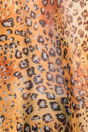 OT-Z {Basic Instincts} Gold/Rust Sheer Leopard Cardigan PLUS SIZE 1X 2X 3X