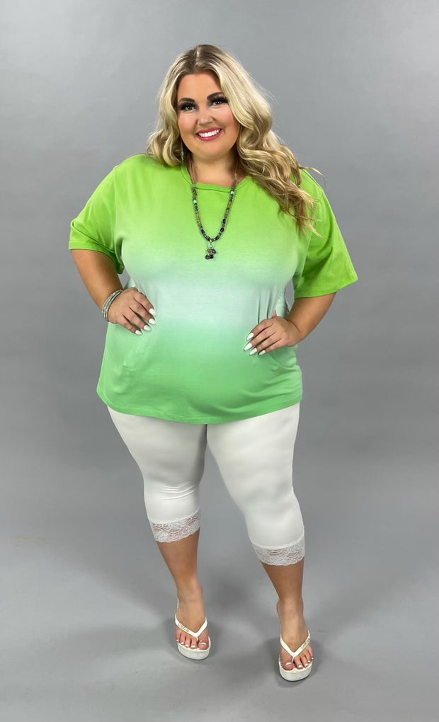 63 CP-I {Repeat After Me} GREEN  Sale! Gradient Dye Top PLUS SIZE XL 2X 3X