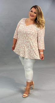 63 PQ-B {You Remind Me Of Something} Blush Leopard Top EXTENDED PLUS SIZE 4X 5X 6X***SALE***