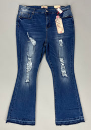 BT-Q {ELITE} Standard Bootcut Stretchy Denim Distressed Jeans