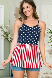 30 SV-A {Land of the Brave} ***SALE***American Flag Babydoll Tunic