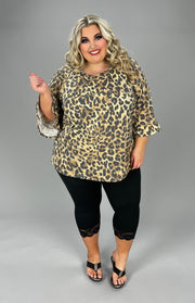 30 PQ-A {Get The Feeling} ***FLASH SALE***Brown Leopard Print Top EXTENDED PLUS SIZE 4X 5X 6X