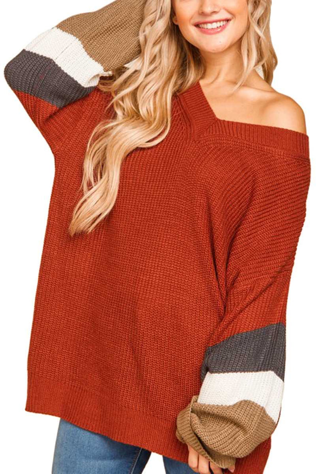 23 CP-O {The Days} Rust ***FLASH SALE*** Colored Sleeve Sweater PLUS SIZE XL 2X 3X