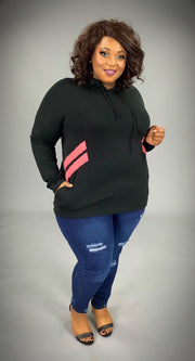 HD-Y {Just So You Know} Black Hoodie with Mauve Detail ***FLASH SALE***