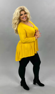 SLS-B {Beauty Within} Gold Babydoll ***FLASH SALE***Tunic With Button Detail EXTENDED PLUS SIZE 3X 4X 5X 6X CURVY BRAND