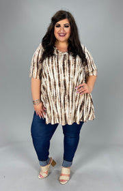 76 PSS-L {Positively Bamboo} Mocha Brown Bamboo Tie Dye EXDTENDED PLUS SIZE 3X 4X 5X