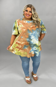 26 PSS-Z {Sweeten The Deal} Olive/Multi Waffle Knit Top EXTENDED PLUS SIZE 3X 4X 5X