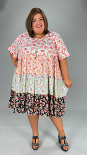 25 CP-A {Finished First} Multi-Color Floral Tiered Dress CURVY BRAND!!! EXTENDED PLUS SIZE 4X 5X 6X