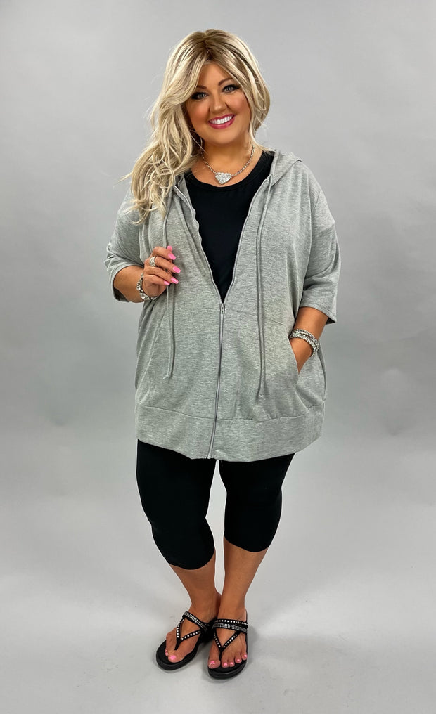 89 OT-B {Paint the Town} GRAY ***Flash Sale! French Terry Hoodie CURVY BRAND!! EXTENDED PLUS SIZE 3X 4X 5X 6X