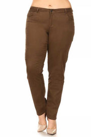 LEG  {Trendy Traveler} Brown Pants W/Front & Back Pockets EXTENDED PLUS SIZE 14W 16W 18W 20W 22W 24W