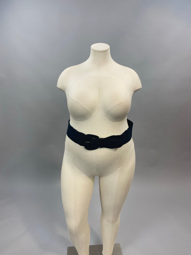 BELTS {Wrap Around You} Black Elastic Belt Extended Size EXTENDED UP TO SIZE 6X