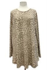 78 PLS-N {Without Hesitation} Taupe Leopard Print Top EXTENDED PLUS SIZE 3X 4X 5X