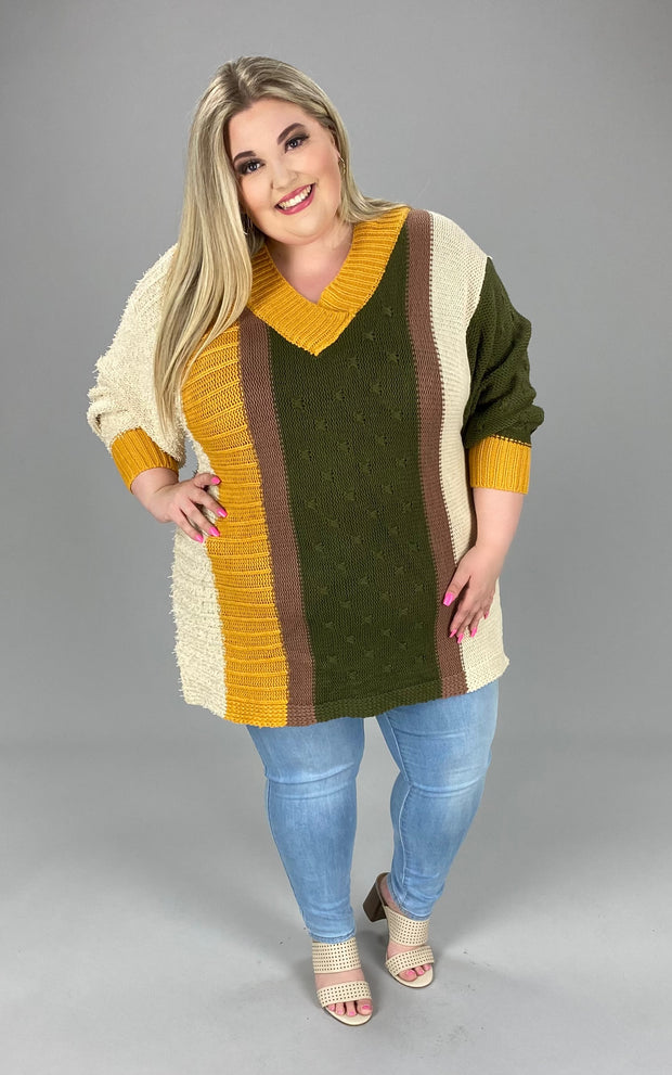 58 OR 59 CP-A [Worth The Fall] ***FLASH SALE***Olive/Mustard Sweater PLUS SIZE XL1X 2X