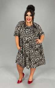 99 PSS-E {On The Roam Again} Brown Leopard Print Dress EXTENDED PLUS SIZE 3X 4X 5X