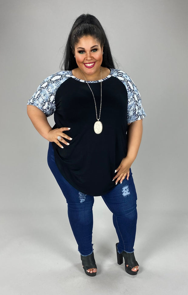 36 CP-A {Chase The Night} Black/Snakeskin Top PLUS SIZE 1X 2X 3X