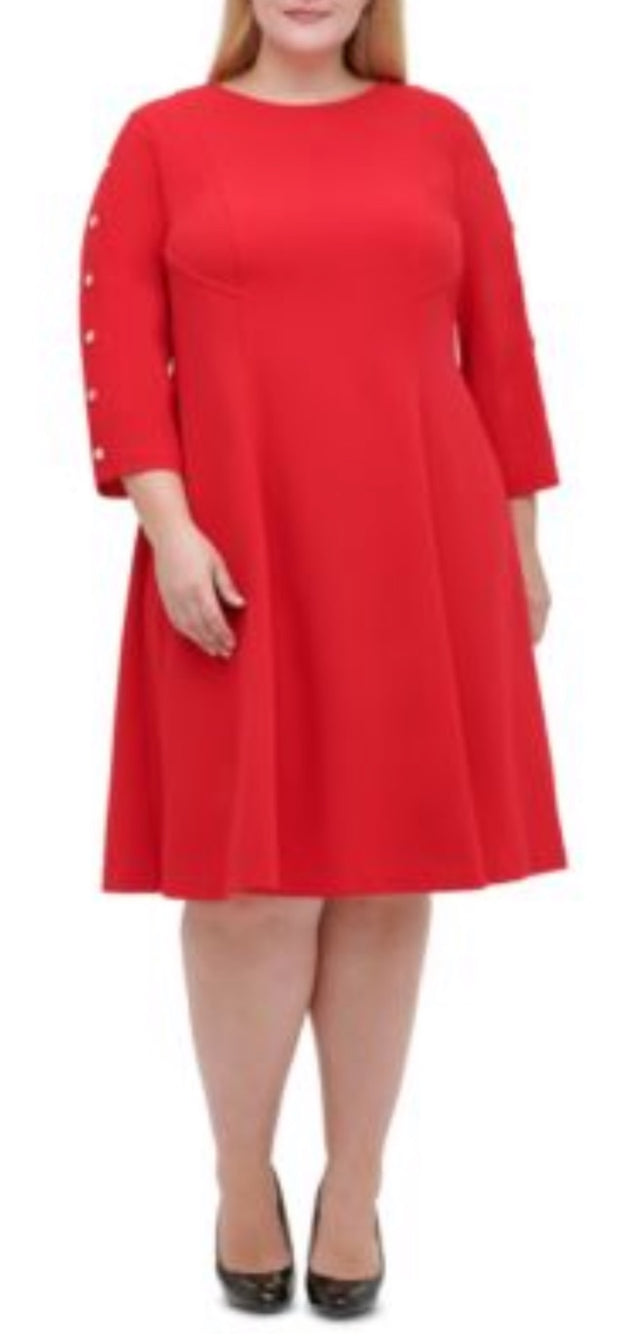LD-F M-109  {Tommy Hilfiger} Red Dress Retail €124.00 PLUS SIZE 18W ***FLASH SALE***