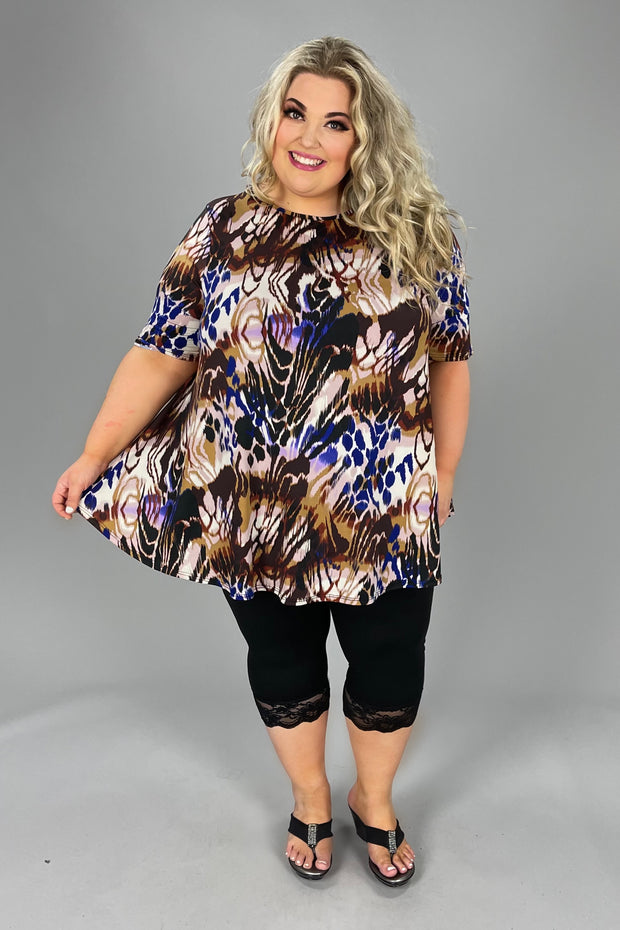 53 PSS-Z {Yes Indeed} ***SALE***Multi-Color Short Sleeve Top EXTENDED PLUS SIZE 3X 4X 5X