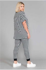 63 SET-H  {Didn't Listen}  Sale! Houndstooth Printed Lounge Wear EXTENDED PLUS SIZE 4X 5X 6X